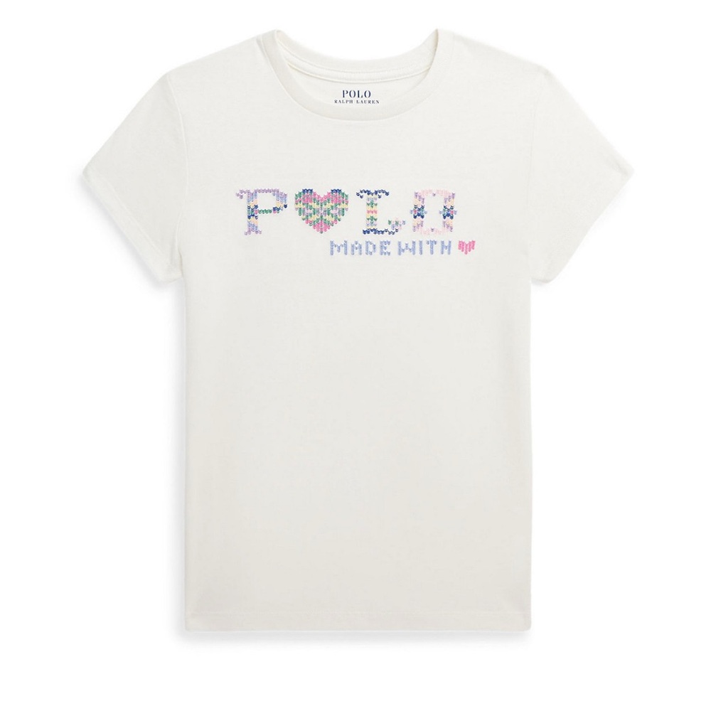 Kids  Polo Ralph Lauren White Graphic T-Shirt